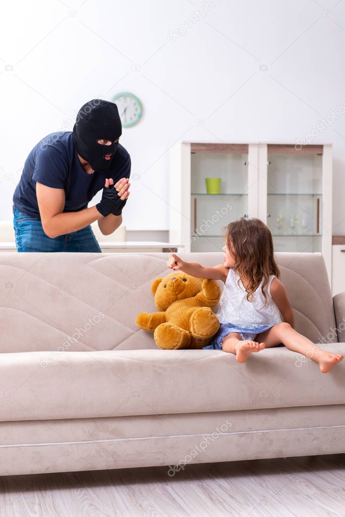 Child trafficking and abuse concept with small girl