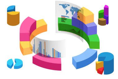 Ticaret ortamında çeşitli görselleştirme - 3D biçimlendirme