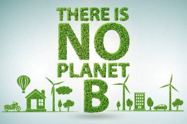 Ecological concept - there is no planet b - 3d rendering clipart