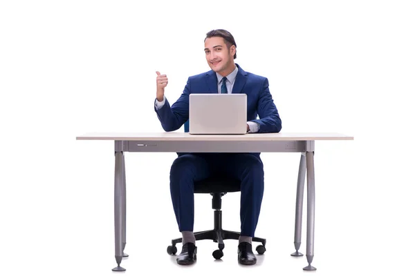 Empleado trabajando aislado sobre fondo blanco — Foto de Stock