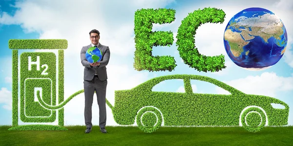 Concepto de automóvil de hidrógeno en concepto de transporte ecológico — Foto de Stock