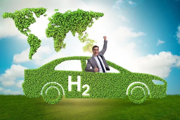 Hydrogen car concept in ecological transportation concept — Stock Photo, Image