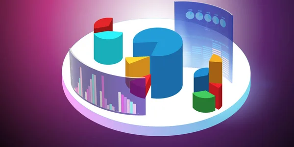 Ticaret ortamında çeşitli görselleştirme - 3D biçimlendirme — Stok fotoğraf