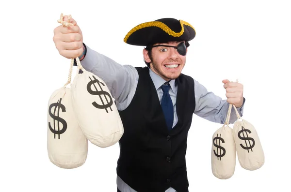 Businessman pirate isolated on white background — Stock Photo, Image