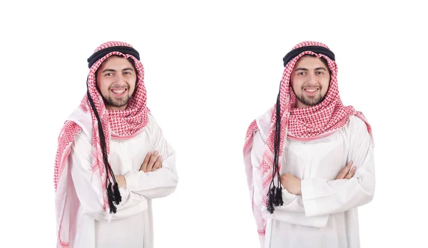 Fiatal arab elszigetelt fehér background — Stock Fotó
