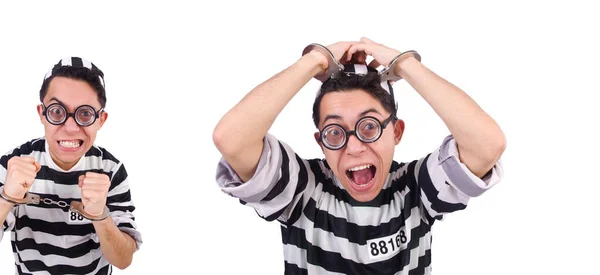 Funny convict isolated on the white — Stock Photo, Image