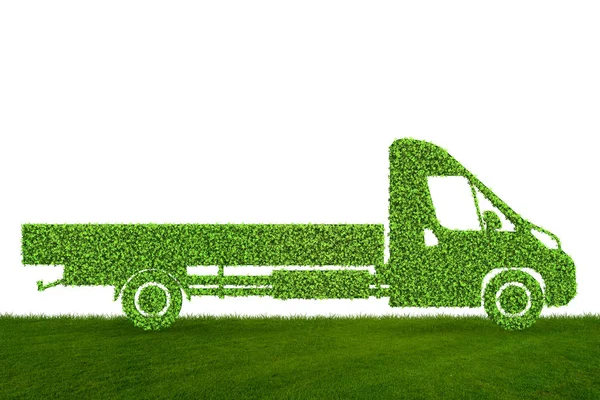 Koncepcja zielonego pojazdu wyborowego o niskiej emisji-renderowanie 3D — Zdjęcie stockowe