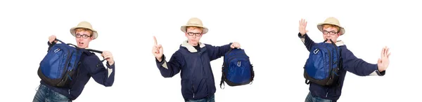 Rolig student bär safari hatt — Stockfoto