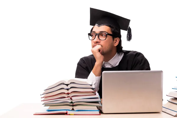 Young handsome student isolated on white — Stock Photo, Image