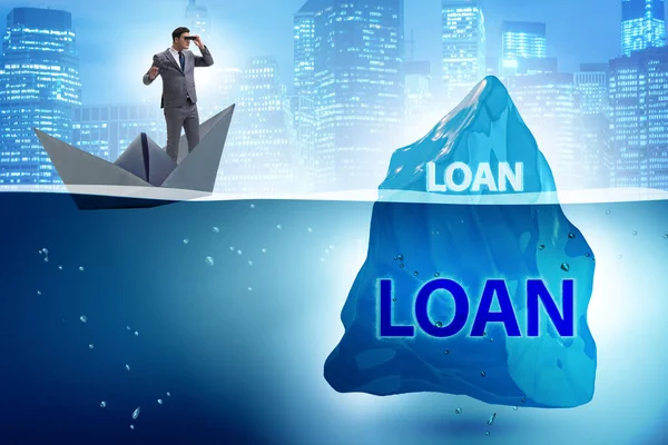 Debt and loan concept with hidden iceberg — Stock Photo, Image