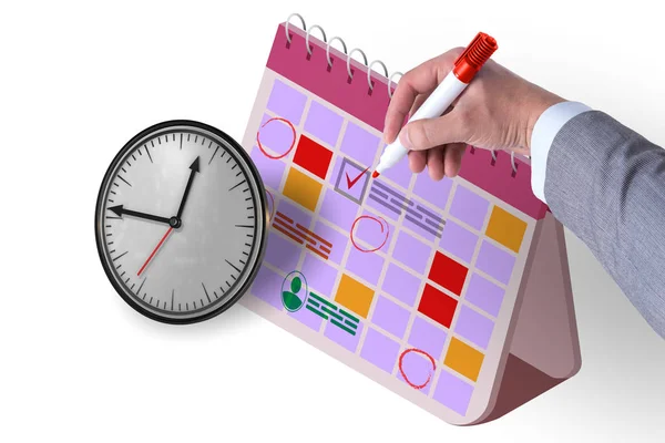 Concepto de calendario de negocios con empresario — Foto de Stock