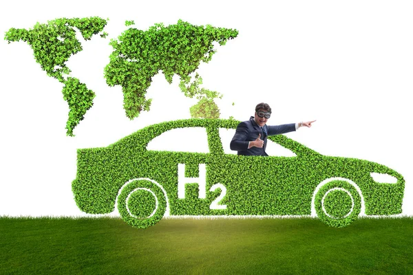 Concepto de automóvil de hidrógeno en concepto de transporte ecológico — Foto de Stock