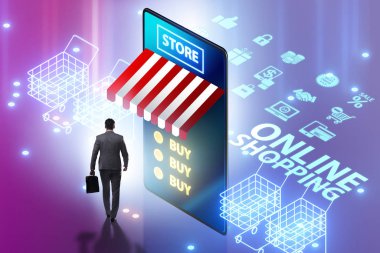 Akıllı telefonlu online alışveriş kavramı