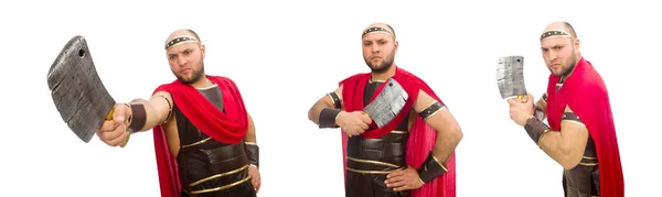 Gladiator isolerad på vit bakgrund — Stockfoto