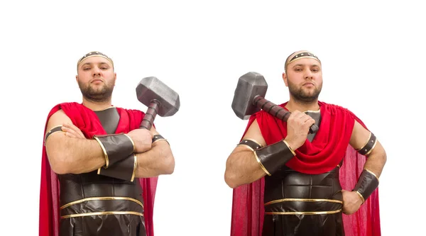 Gladiador aislado sobre fondo blanco — Foto de Stock