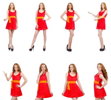 genç güzel kız beyaz izole