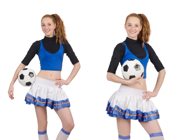 Cheerleader isolated on the white background — Stock Photo, Image