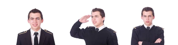 Young pilot isolated on the white — Stock Photo, Image