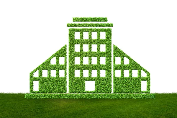 Groene huis concept - 3d rendering — Stockfoto