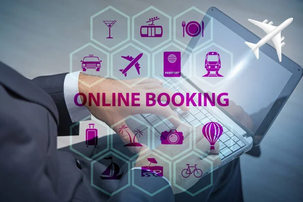 Concept of online booking for trip — Stock Photo, Image