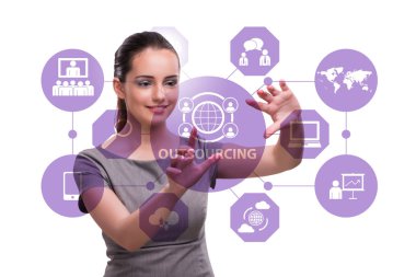 Concept of outsourcing in modern business clipart