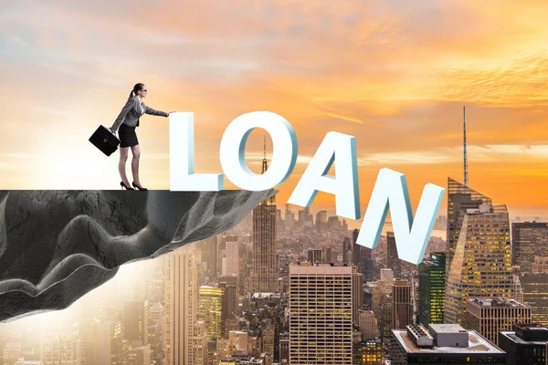 Debt and loan concept with businesswoman — Stock Photo, Image