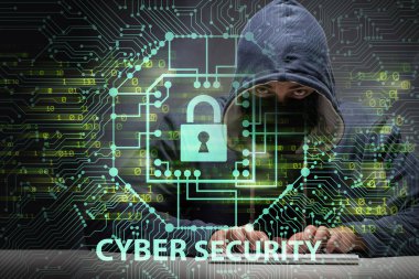 Siber güvenlik konseptinde genç bir hacker.