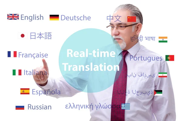 Pojęcie tłumaczenia w czasie rzeczywistym z języka obcego — Zdjęcie stockowe