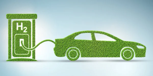 Concepto de coche de hidrógeno - representación 3d — Foto de Stock