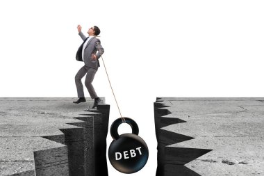 Concept of debt and load with businessman clipart