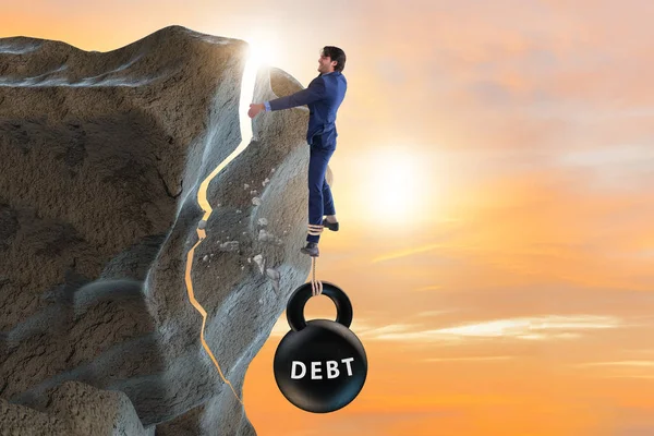 Conceito de dívida e carga com empresário — Fotografia de Stock