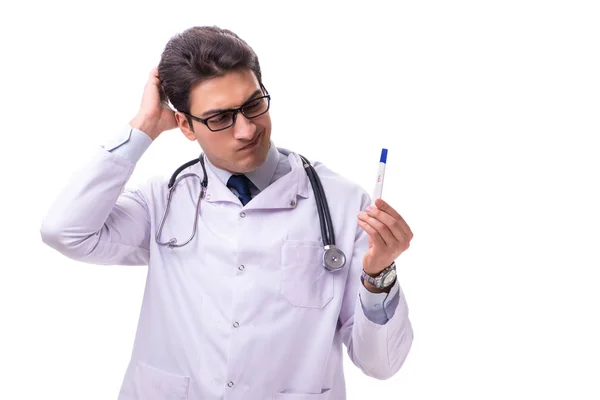 Young male doctor gynecologist isolated on white — Stock Photo, Image