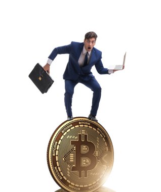 Kripto para birimi engelleme konsepti işadamı
