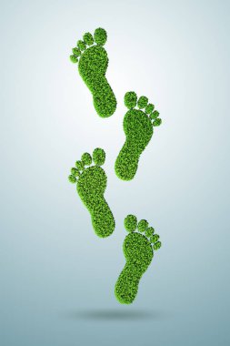 Carbon footprint concept - 3d rendering clipart