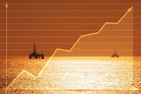 Ekonomisk tillväxt med diagram — Stockfoto