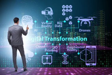 Digital transformation and digitalization technology concept clipart