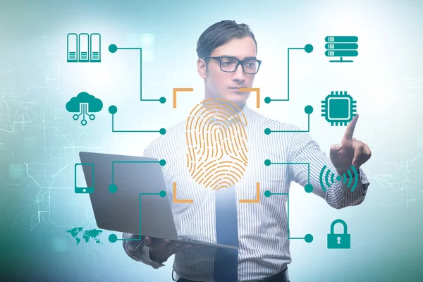 Concepto de acceso a la seguridad biométrica con huella digital — Foto de Stock