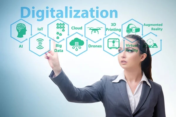 Concepto de tecnología de transformación y digitalización digital — Foto de Stock