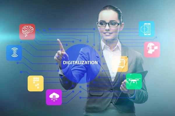 Concepto de tecnología de transformación y digitalización digital — Foto de Stock