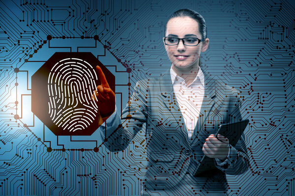 Концепция биометрического доступа с отпечатками пальцев
