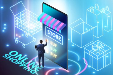 Akıllı telefonlu online alışveriş kavramı