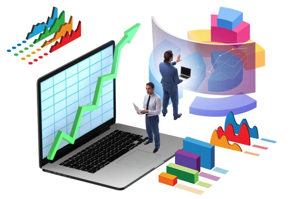 Trader working in technical visualization environment — Stock Photo, Image