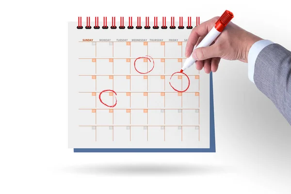 Concepto de calendario de negocios con empresario —  Fotos de Stock