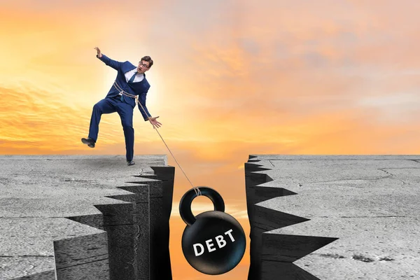 Concept of debt and load with businessman — Stock Photo, Image