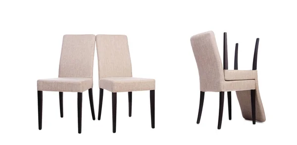 Set von Stühlen isoliert auf weiß — Stockfoto