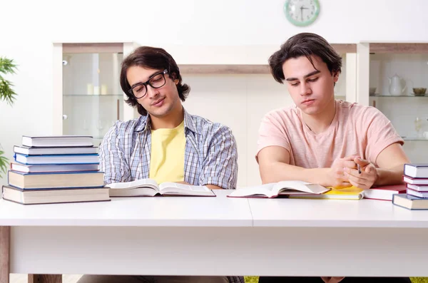 Two male students preparing for exams at home — Stock Photo, Image