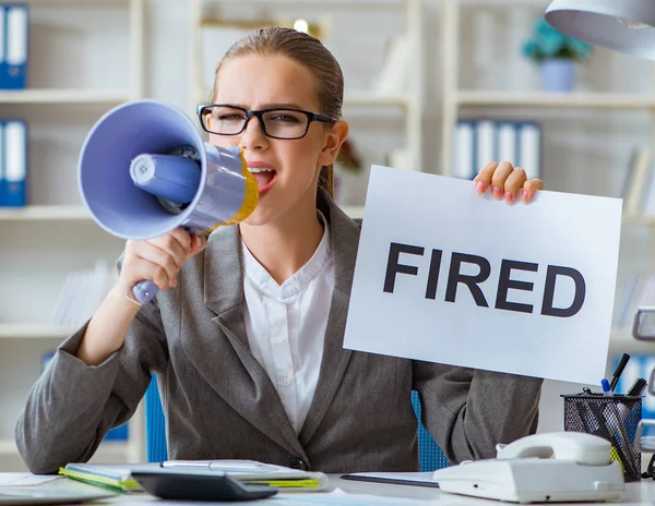 Female businesswoman boss accountant working in the office — Stock Photo, Image