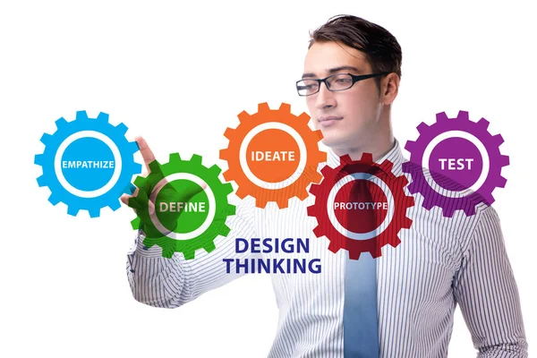 Design conceito de pensamento no desenvolvimento de software — Fotografia de Stock