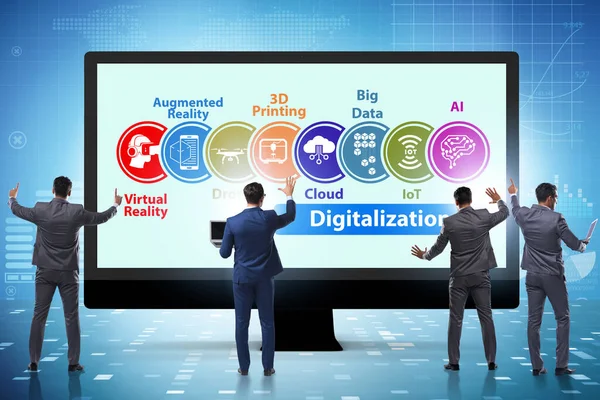 Concepto de tecnología de transformación y digitalización digital — Foto de Stock