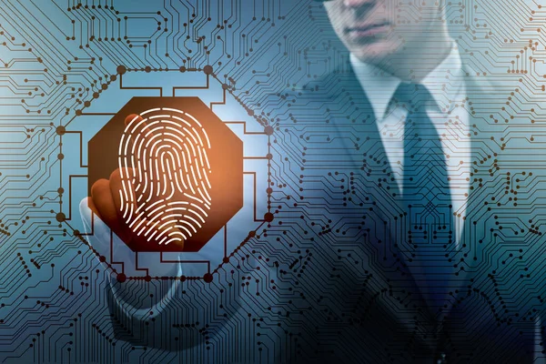 Koncept přístupu k biometrické bezpečnosti s otiskem prstu — Stock fotografie